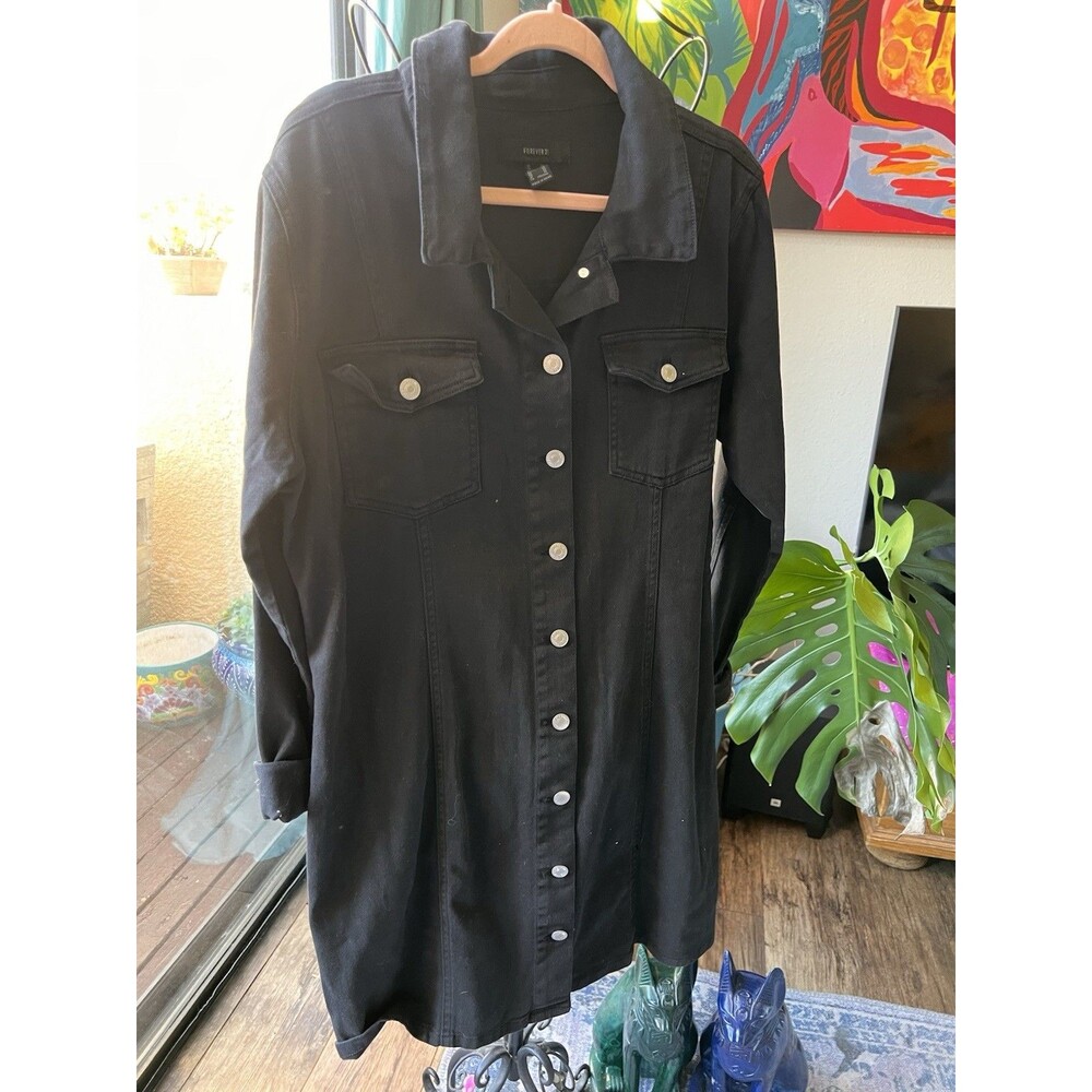 Forever 21 Military Style Midi Dress Black Size XL Brand New